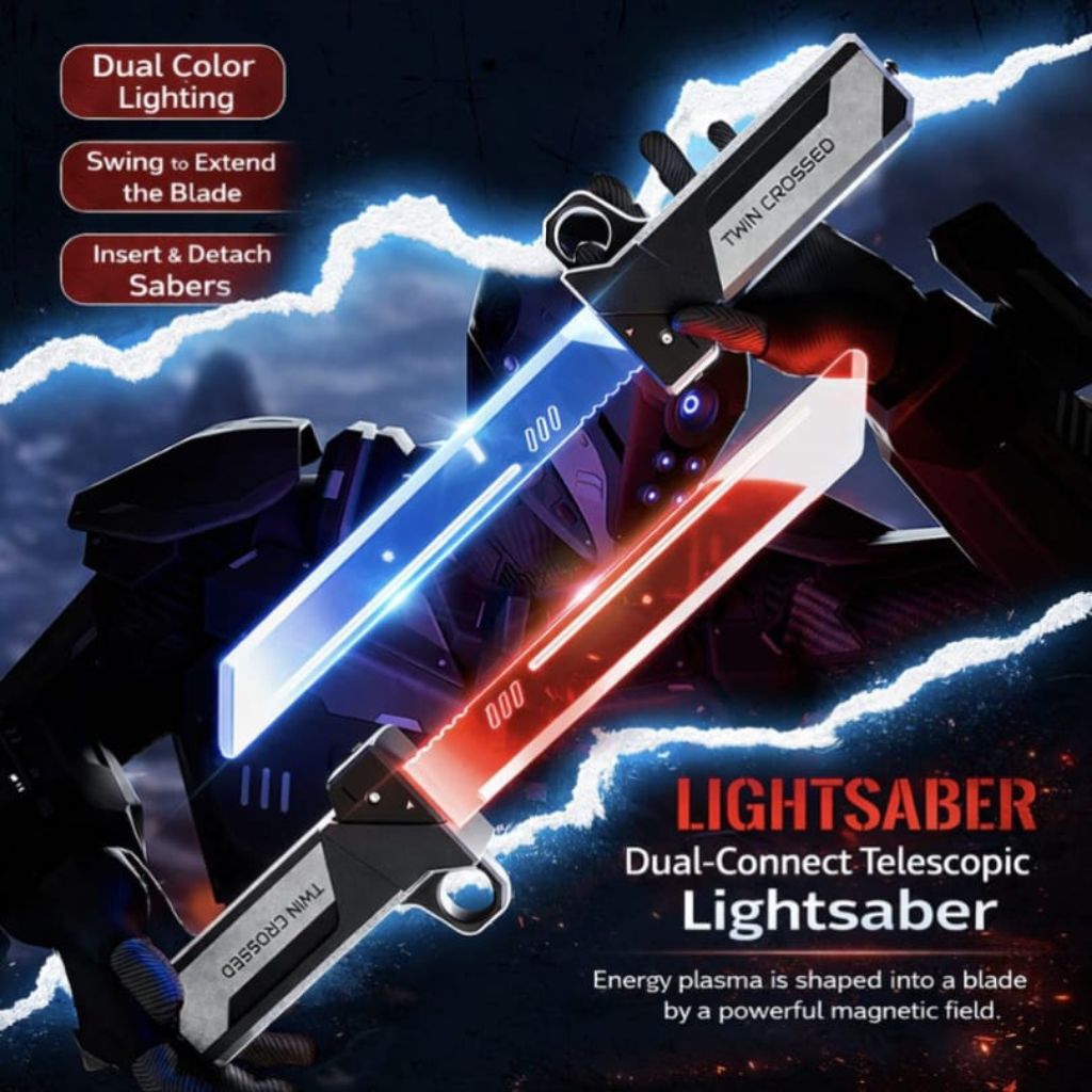1263 Mainan Pedang lightsaber Anak Anak ( Sepasang ) / Mainan Pedang Berlampu Sepasang / Mainan Peda