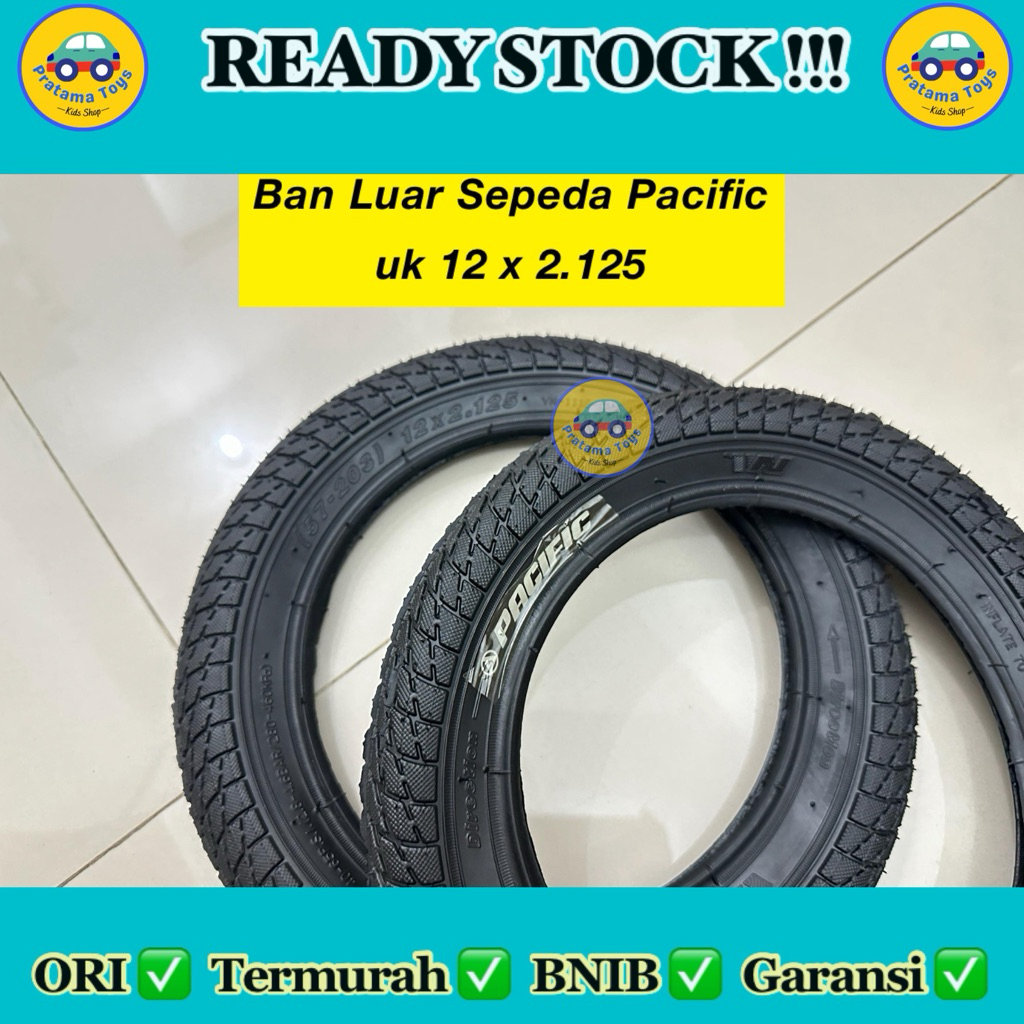 Ban Luar Sepeda ukuran 12x2.125  12 x 2.125 Merk PACIFIC Murah