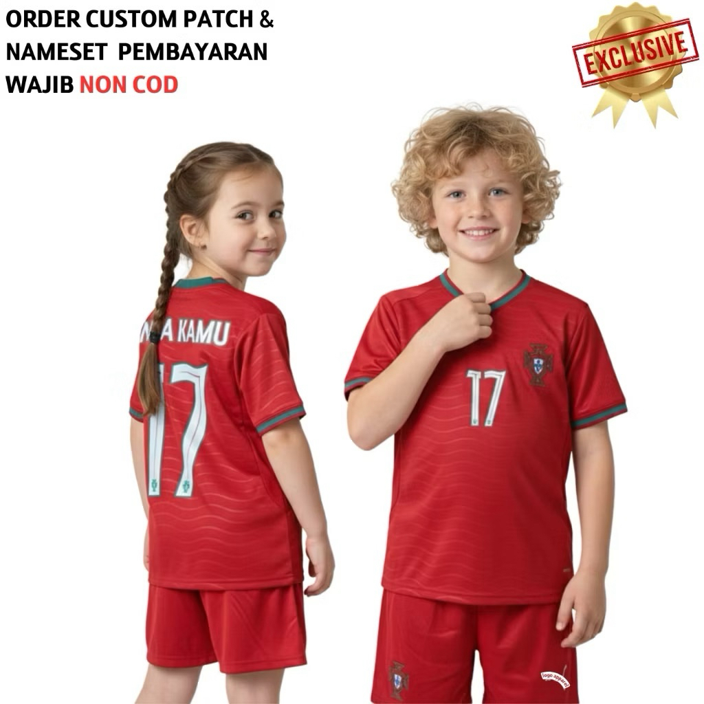 KIDS Jersey Portugal Home World Cup 2026 2027 Grade Original - Jersey Anak Portugal Piala Dunia 2026