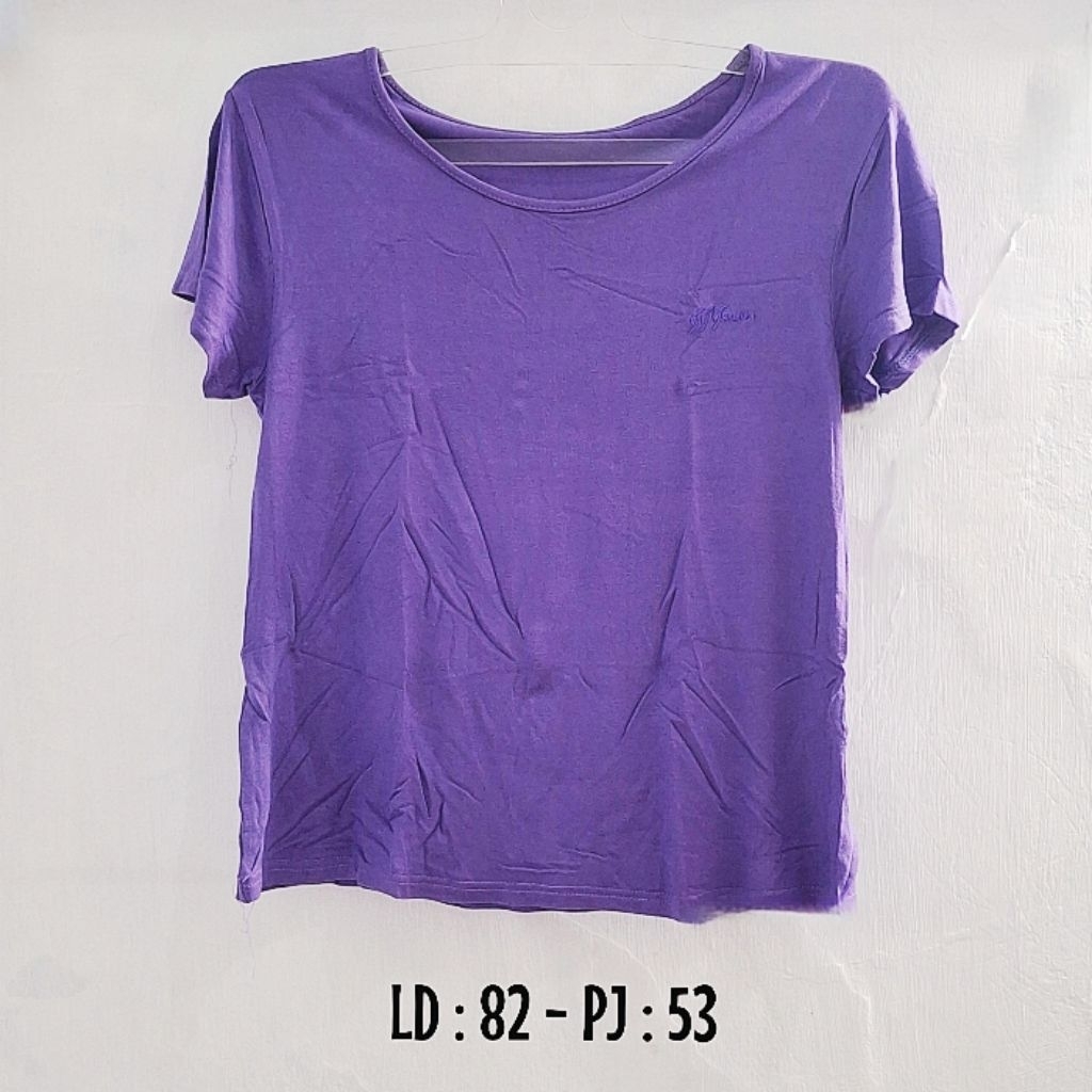 Preloved Baju Atasan Kaos Ungu Polos JJ Jeans - All Size