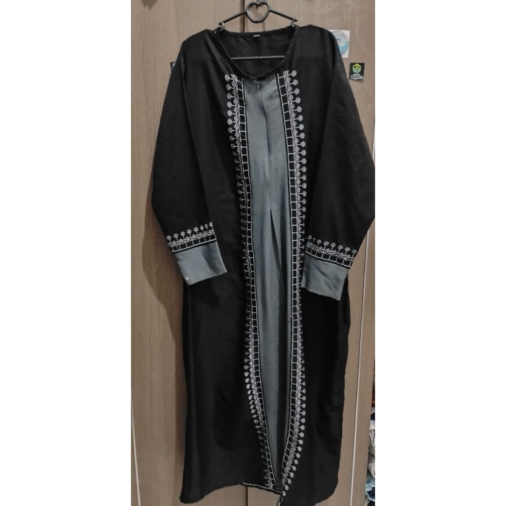 gamis abaya hitam abu