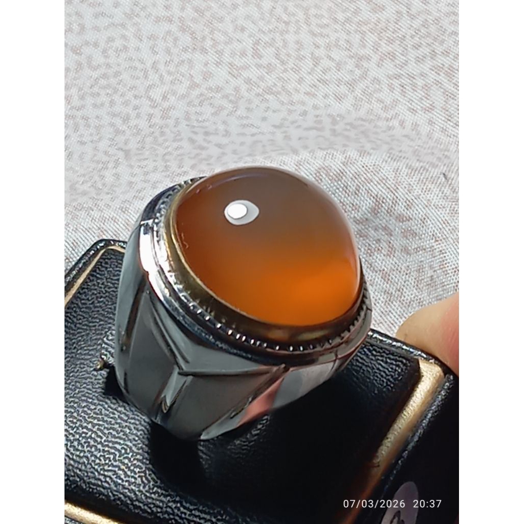 Cincin Mata Batu Bacan Obi Nukleus Halmahera Kristal Giwang Jumbo Alas Kuning Bigsize Premium (Kolek