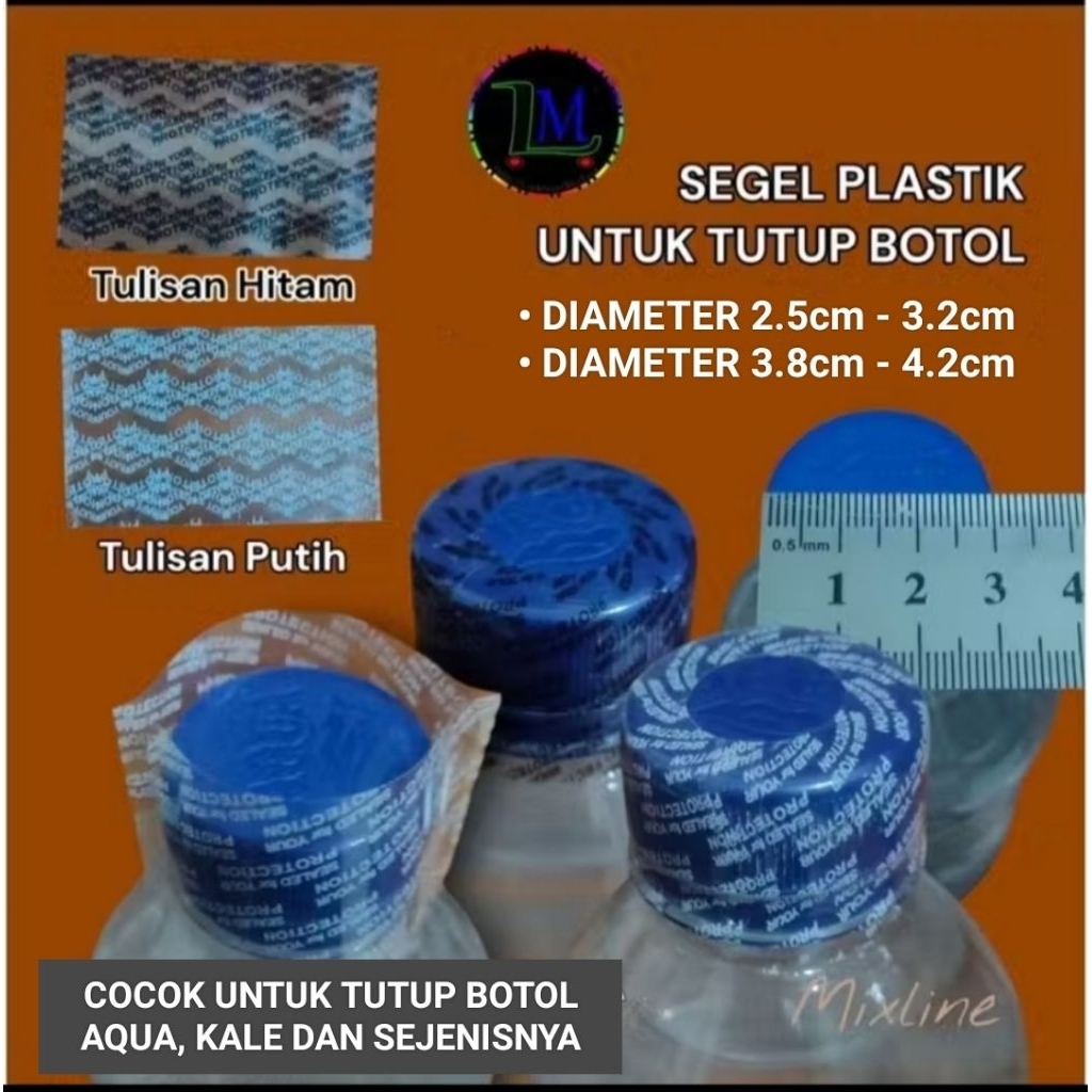 Segel Plastik Untuk Tutup Botol Diameter 3cm dan 4cm Segel Plastik Tutup Botol Aqua Kale || 50pcs
