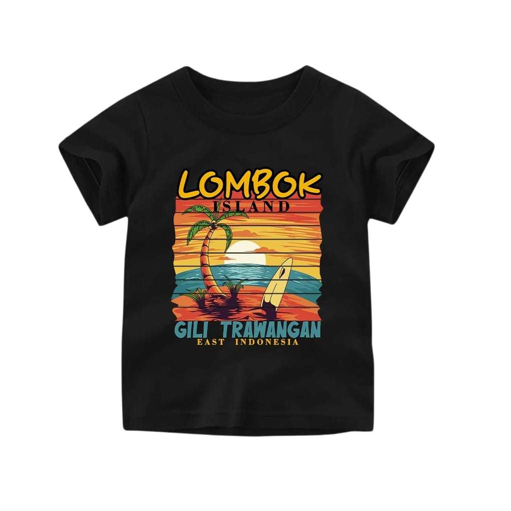 EdmundShop - Kaos Baju Atasan Laki Laki Perempuan Gambar Lombok Gili Trawangan Kaos Baju Cowok Cewek