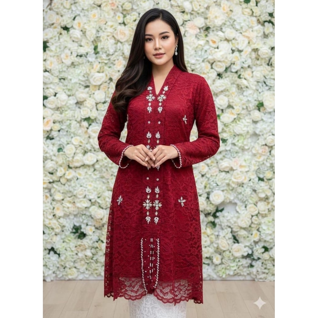 Kebaya umberella brokat payet // Atasan tunik brokat // Baju kebaya brokat // Kebaya melayu // Kebay