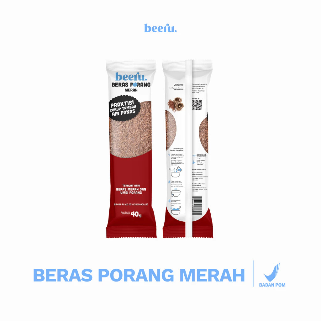 Beeru Beras Porang Merah/Putih/Hitam Shirataki Konjac Rice Kemasan Sachet