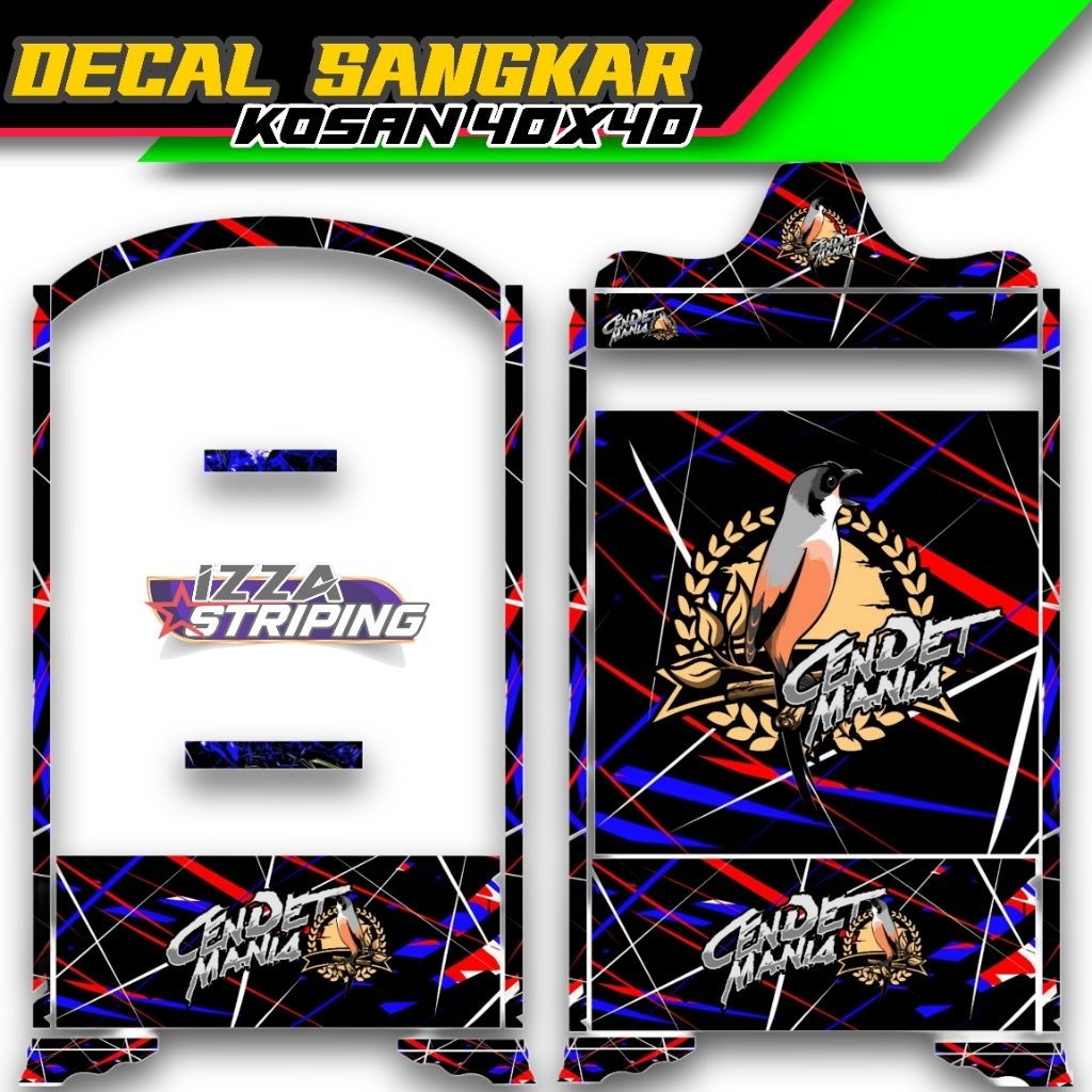 STIKER DECAL SANGKAR KOSAN UKURAN 40X40