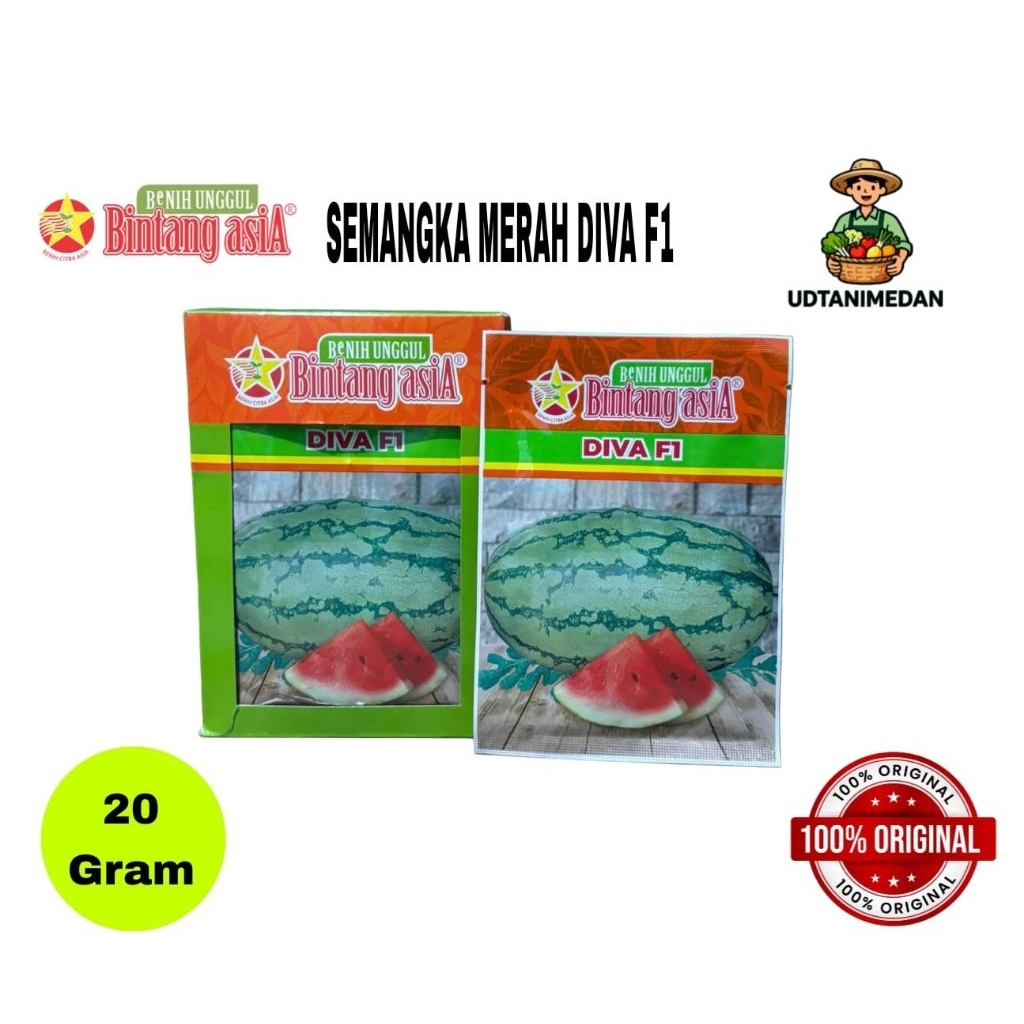 Benih Semangka Merah  Diva F1 isi 20 gram