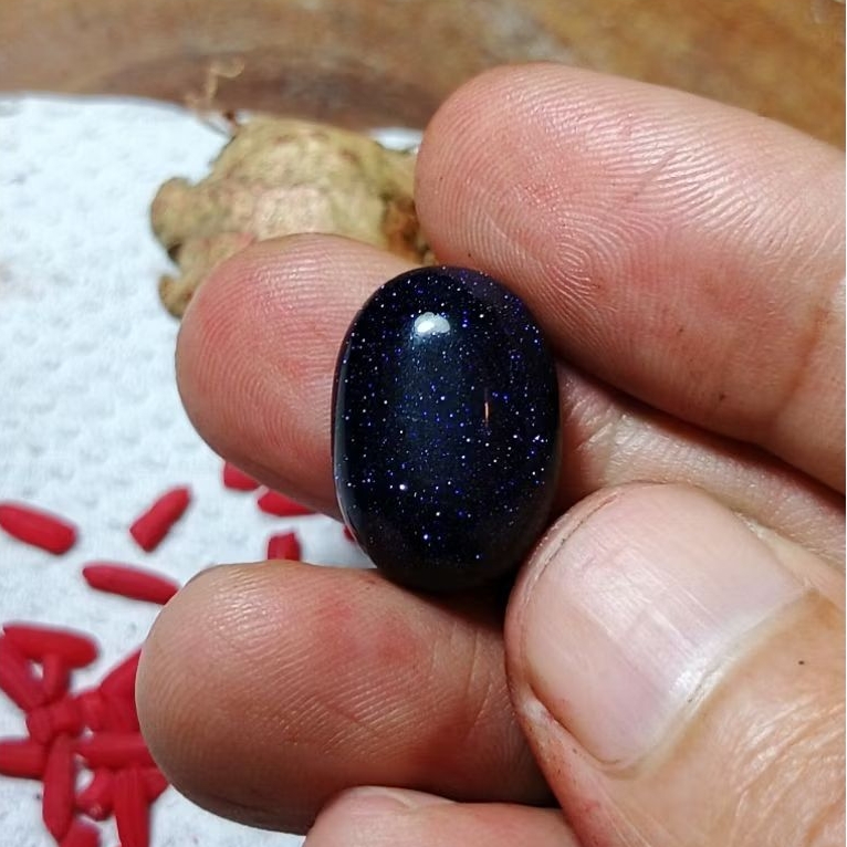 Batu cincin pasir intan warna biru