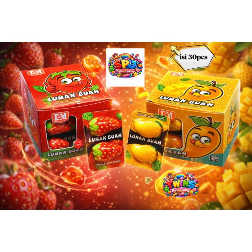 PERMEN JELI ANEKA RASA BUAH KARAKTER UNIK ISI 30PCS