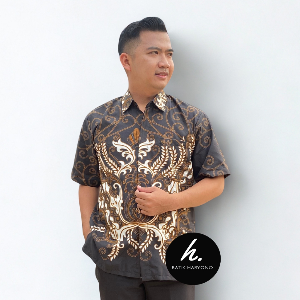 BATIK HARYONO Baju Pria kemeja Dewasa Lengan Pendek Remaja