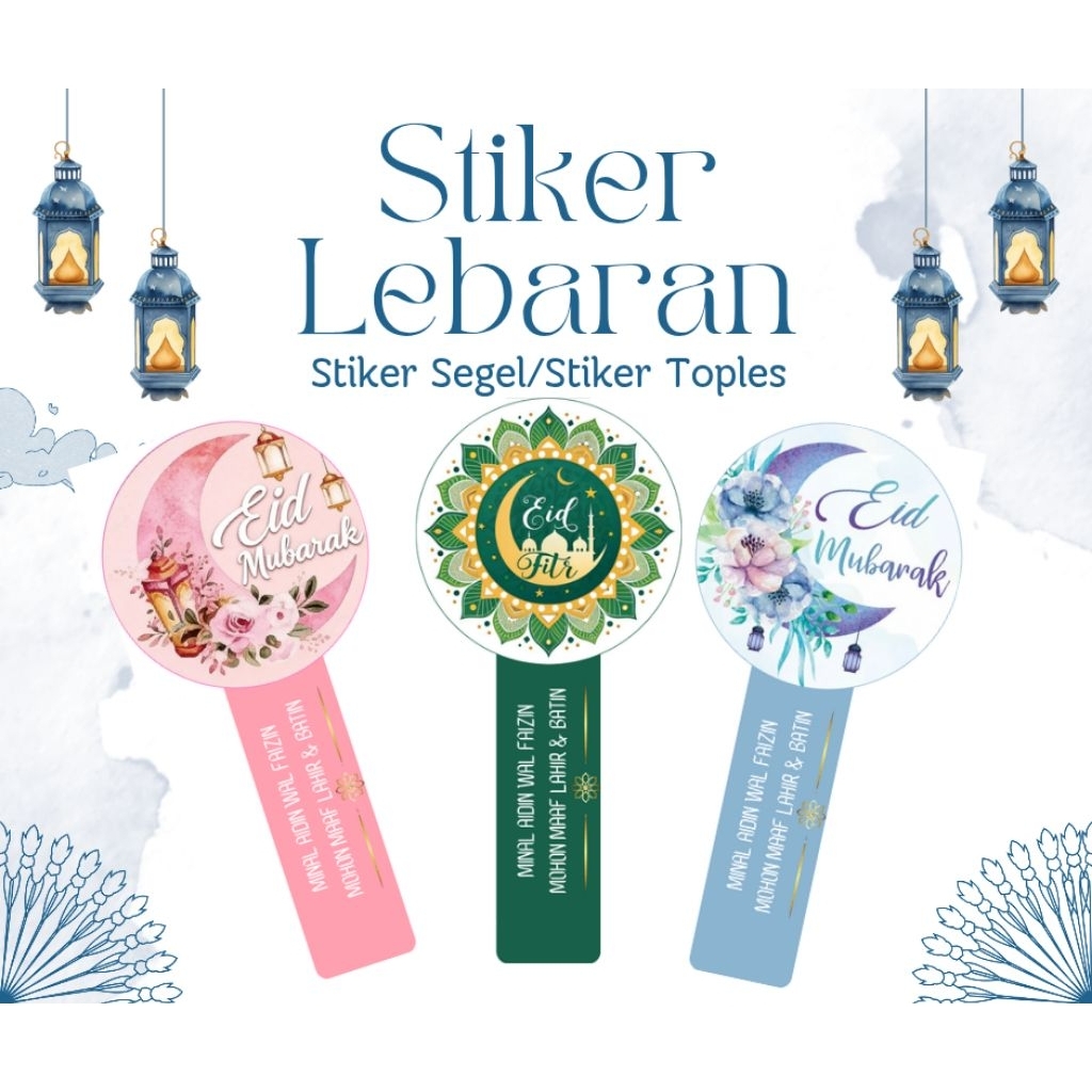 STIKER IDUL FITRI | STIKER LEBARAN | STIKER SEGEL TOPLES KUE | STIKER TOPLES KUE LEBARAN