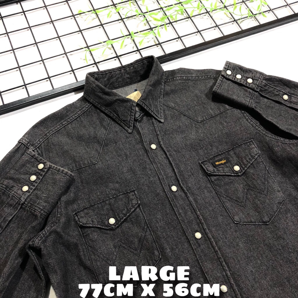Kemeja Denim wrangler Western shirt