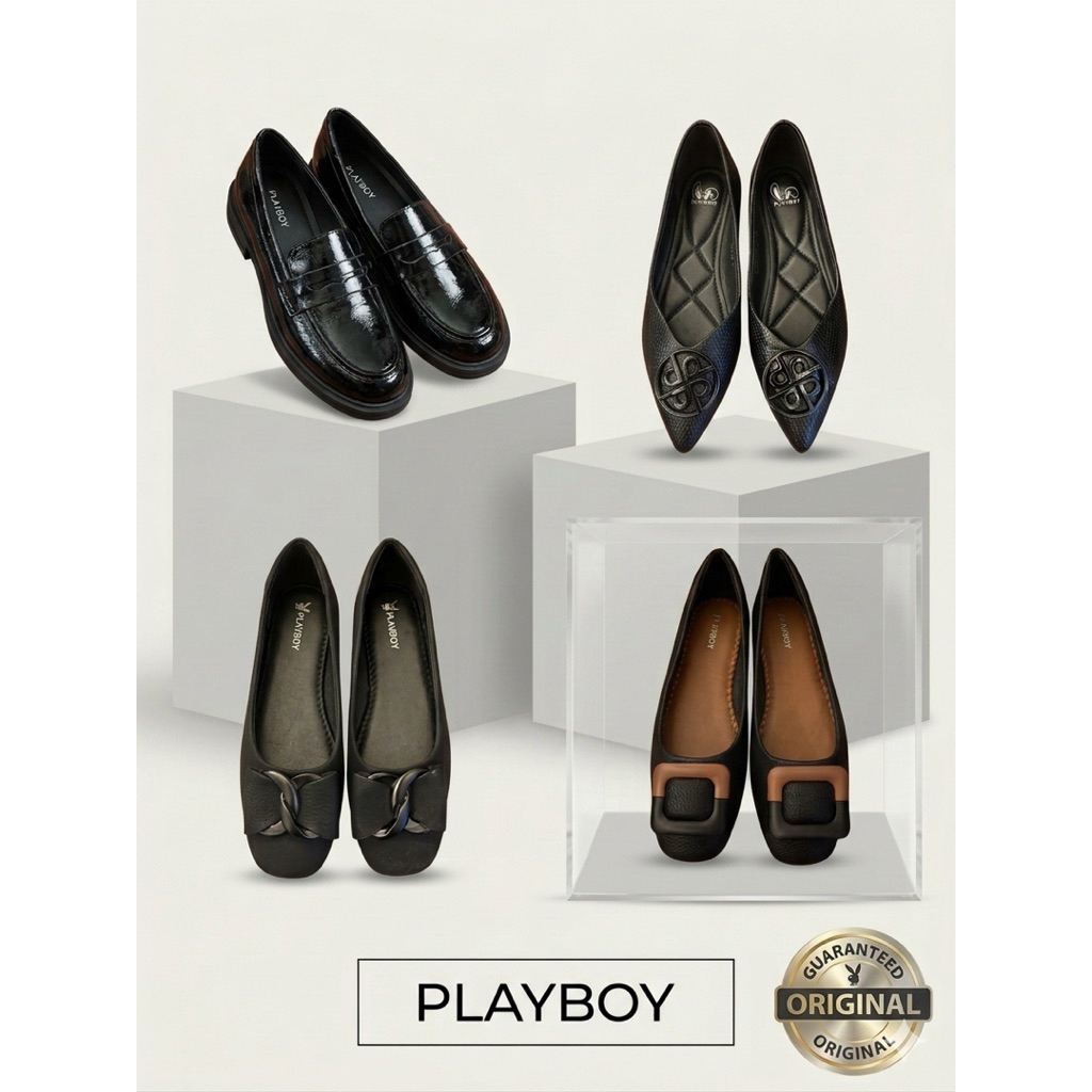 NEW Sepatu Wanita Playboy Flat Shoes Wanita Sneakers Playboy Lamona Loafer Oxford Playboy Sepatu Ker