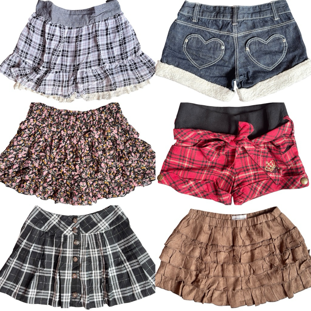 Rok Mini Grunge Fairy Y2k Coquette Rokcel Umpak Celana