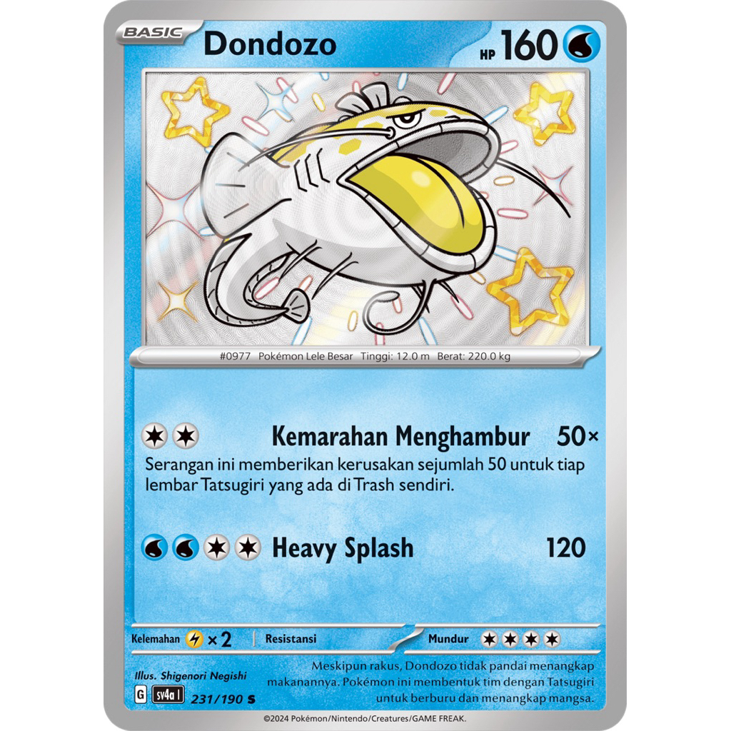 POKEMON TCG DONDOZO AR 082/078 BABY SHINY 231/190 INDONESIA