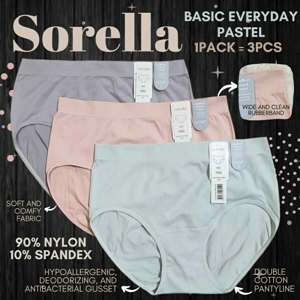 sorella basic pastel everyday panty pack / celana dalam wanita branded murah
