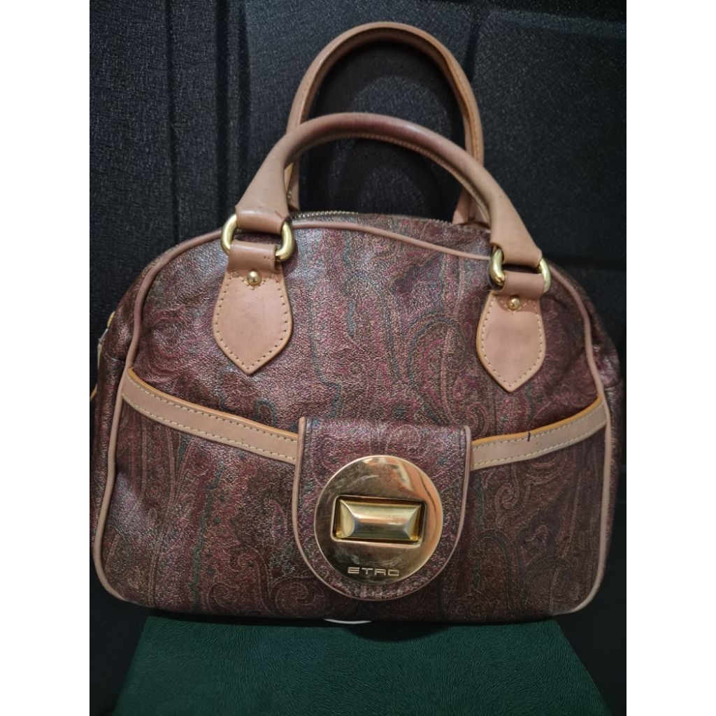 Tas handbag kulit motif etnik  Etro