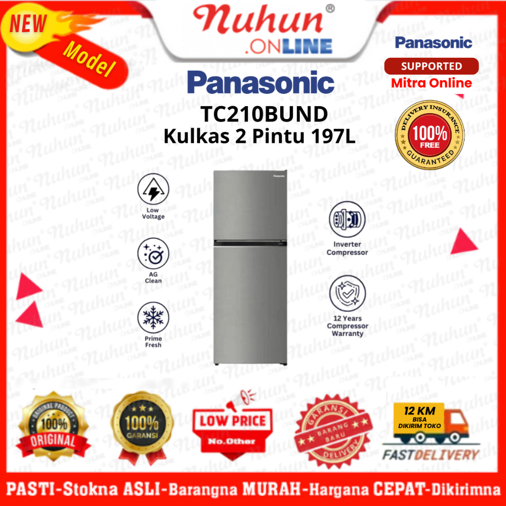 Panasonic Kulkas 2 Pintu TC210BUND Kapasita 210 L