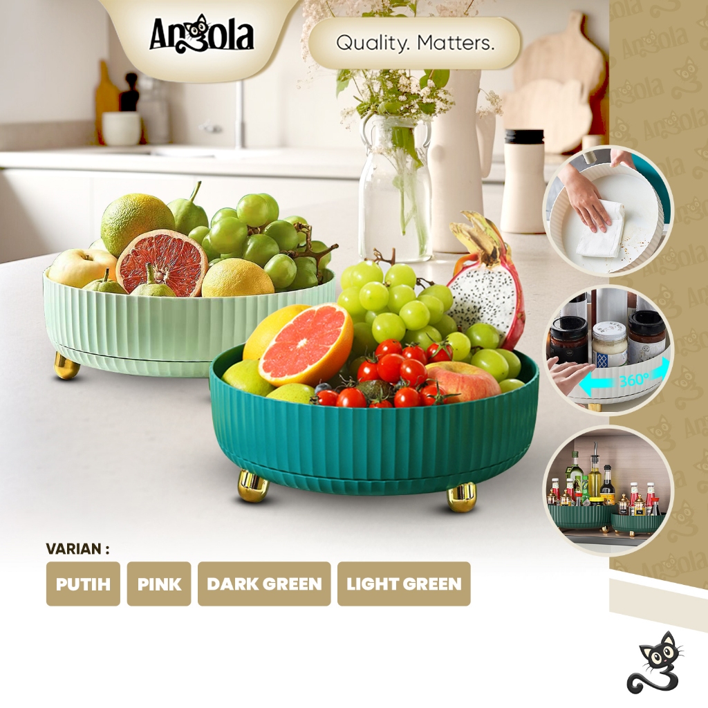 ANGOLA Rak Putar Serbaguna 360 Derajat/Rak Buah/Air Mineral C100 Rak Kosmetik/Bumbu