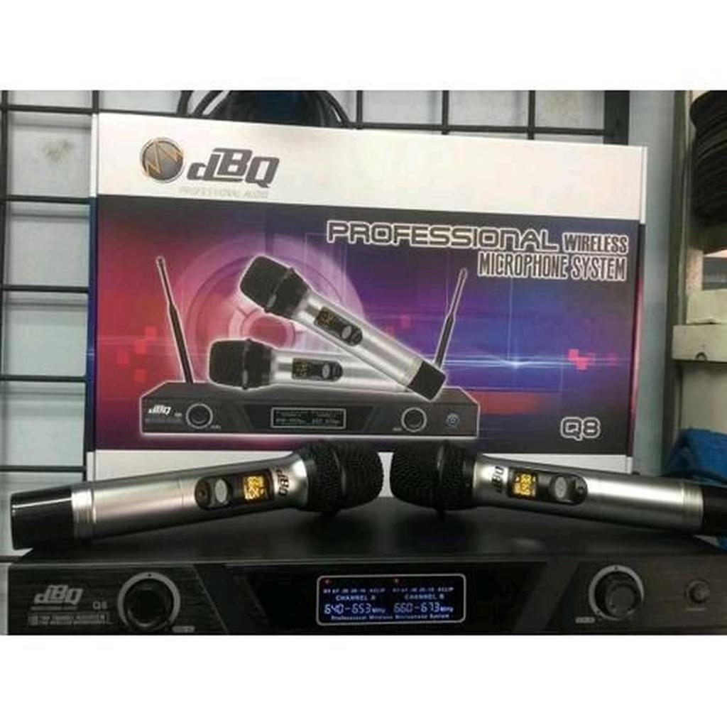 Mic Wireless DBQ Q8 Original Q 8 Q-8 Original UHF 2 Mic Genggam 2 Mic Pegang Handheld Garansi Resmi 