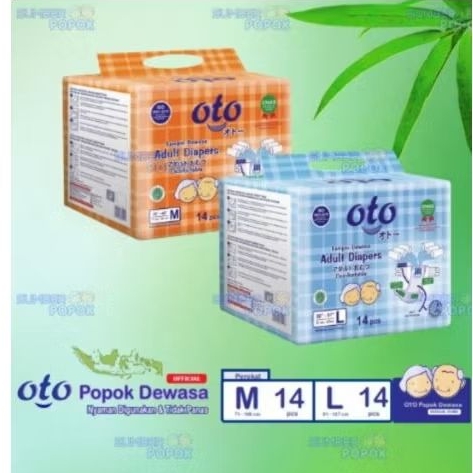 OTO ADULT DIAPERS PEREKAT M14, L14, XL12