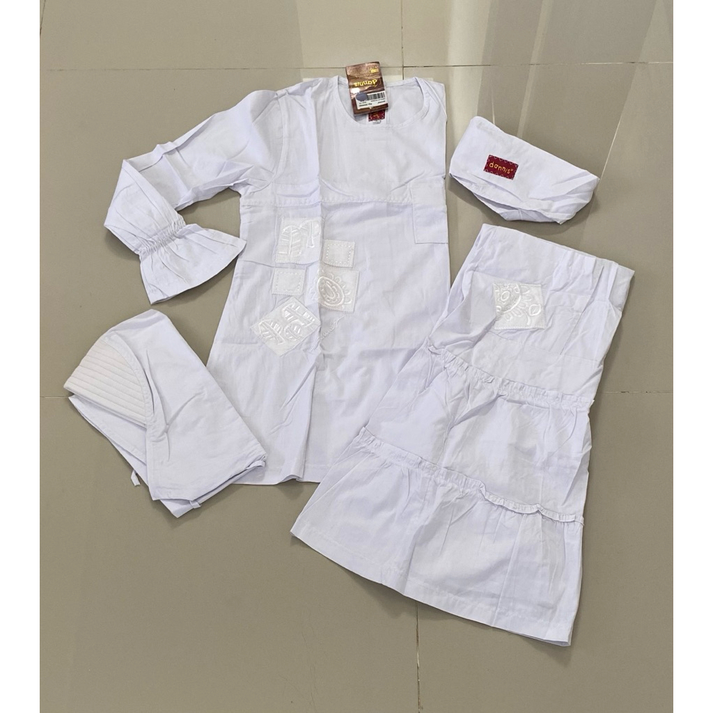 Rumah Dannis | Gamis Setelan Putih Anak Perempuan Grade B/ Reject/ Defect