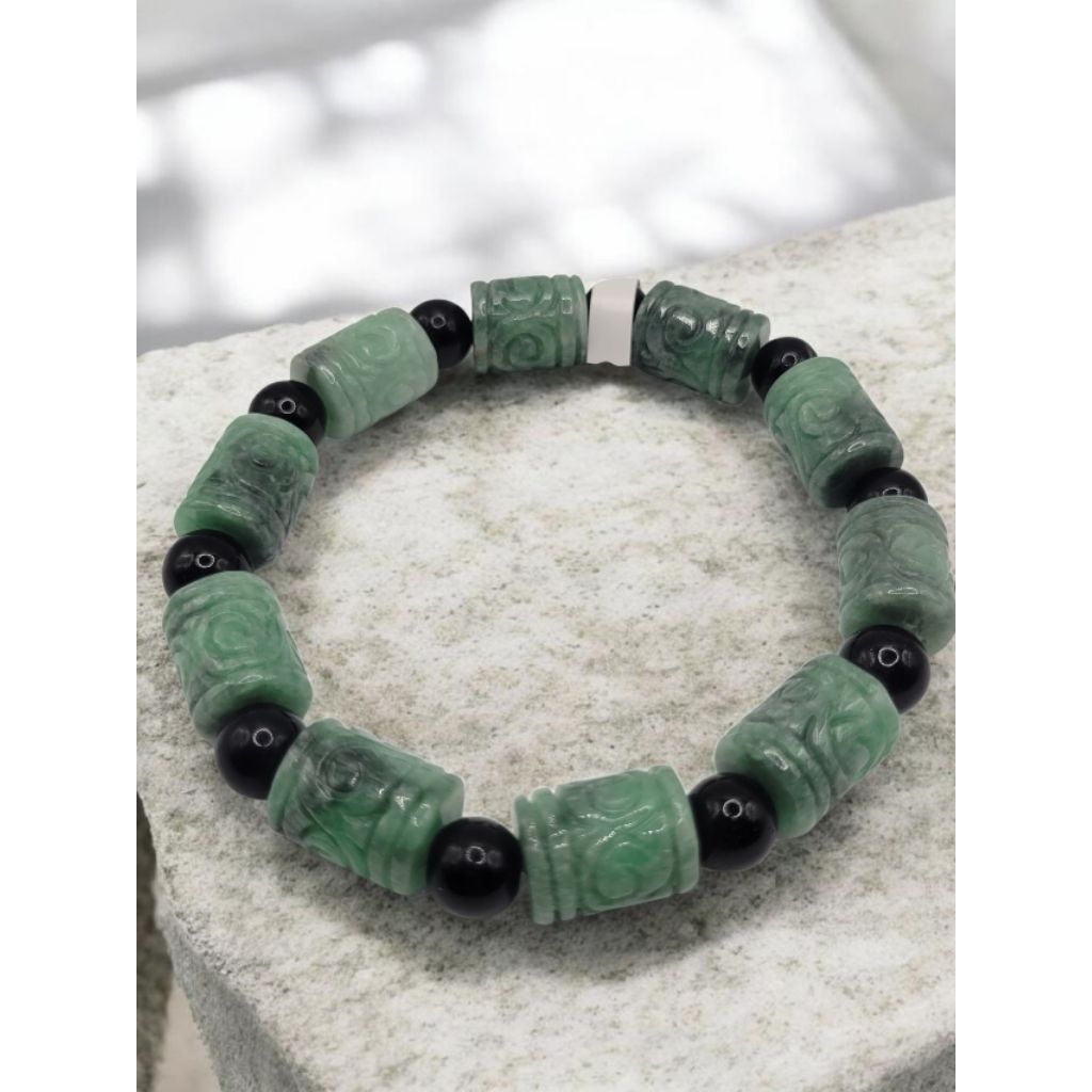 Gelang Giok Burma Barrel sertipikat type A