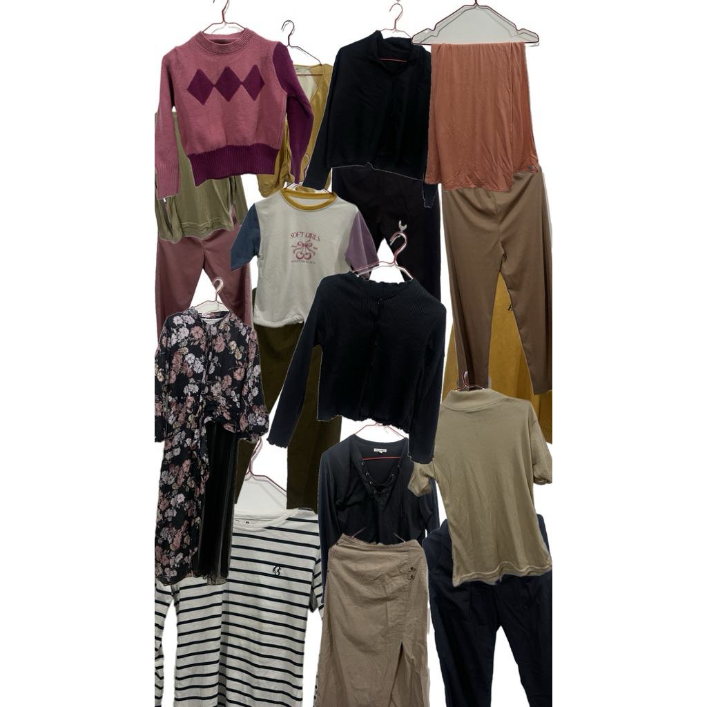 PRELOVED KEMEJA CARDIGAN SHIRT CROP DRESS ROK SKIRT PASHMINA (Colorbox, stradivarius, h&m, dll)