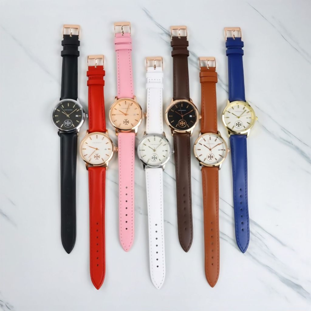 jam tangan wanita Tory Burch kulit tgl aktif