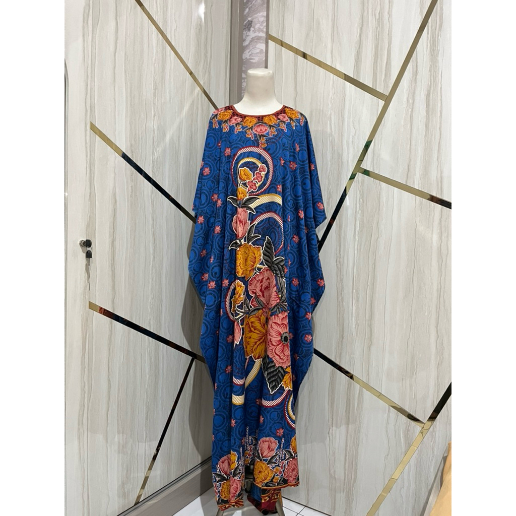 Kaftan India Premium Motif Ethnic – Dress Muslim Wanita Longgar Elegan Bahan Lembut