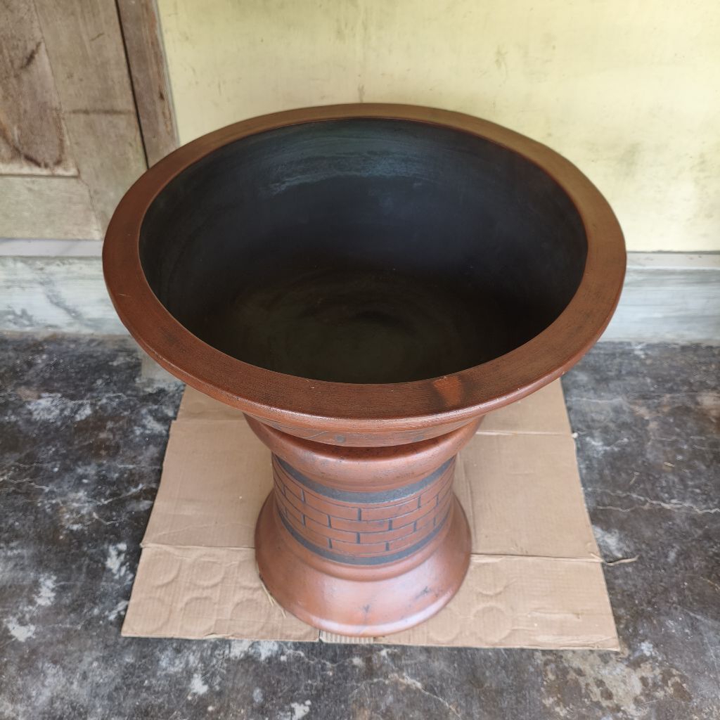 Sett Pot Teratai air D 50 cm Pot gerabah Free packing kayu