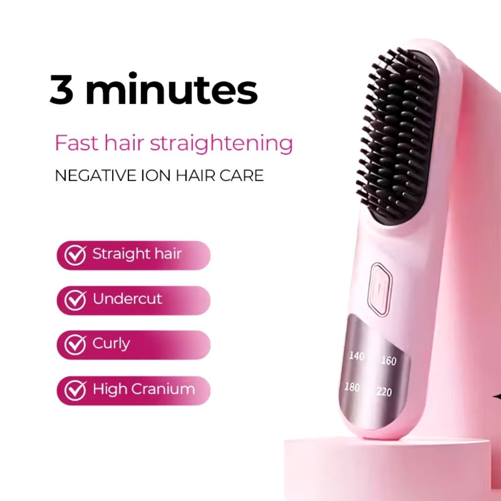 stypro hair straightener brush catokan sisir rambut
