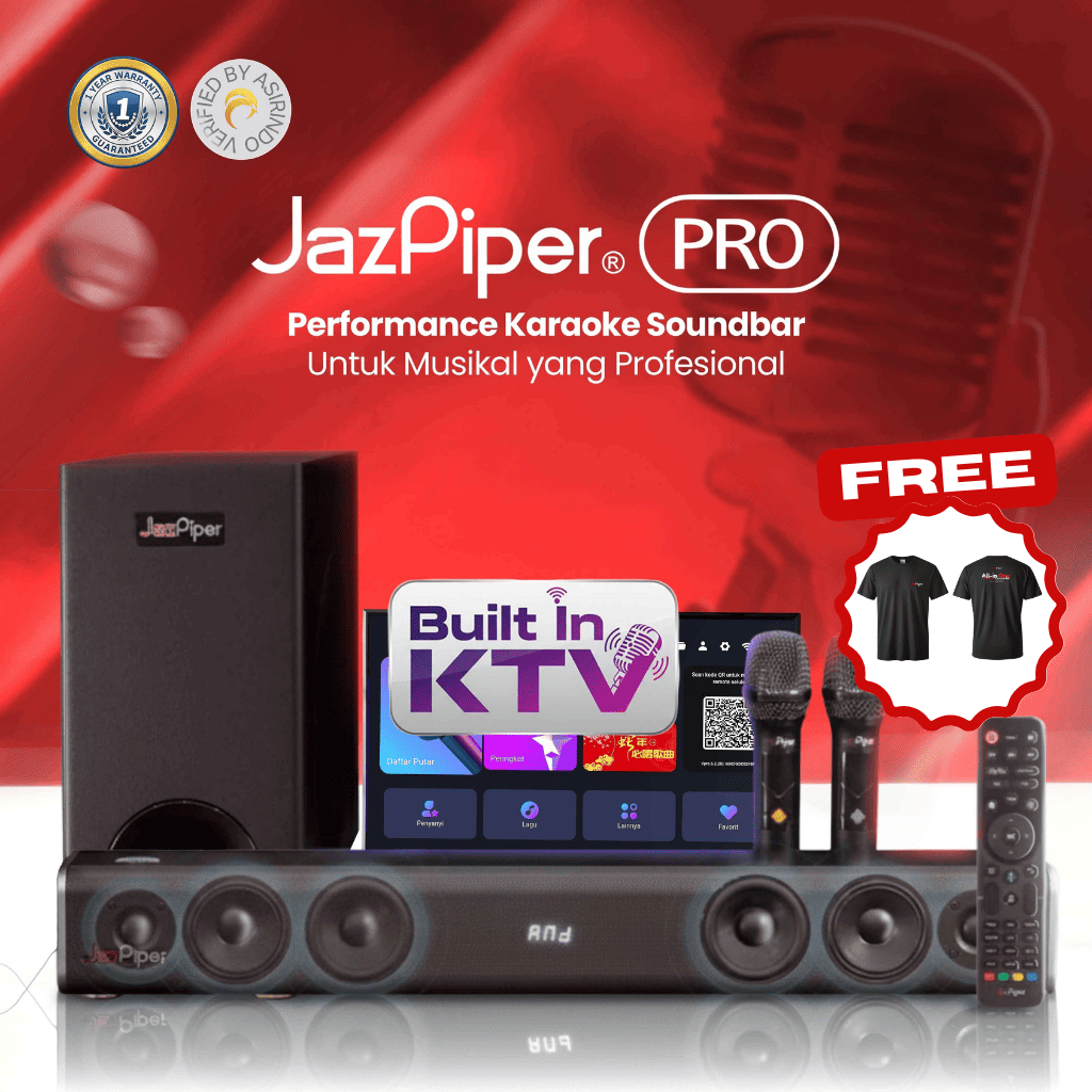 JazPiper PRO - Professional Karaoke Soundbar / Home Theatre Soundbars / Alat Karaoke Rumahan Praktis