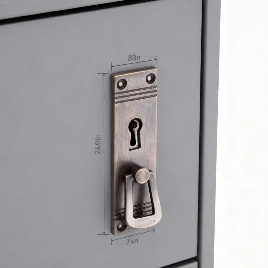 Tarikan Laci Lubang Kunci Kuningan Antik