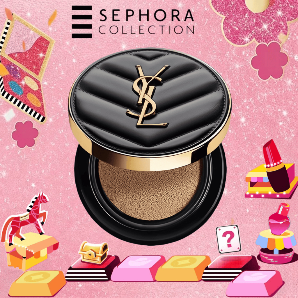 {100%ORIGINAL} YSL Yves Saint Laurent Cushion Le Cushion Encre De Peau YSL Luminous Matte Cushion Fo