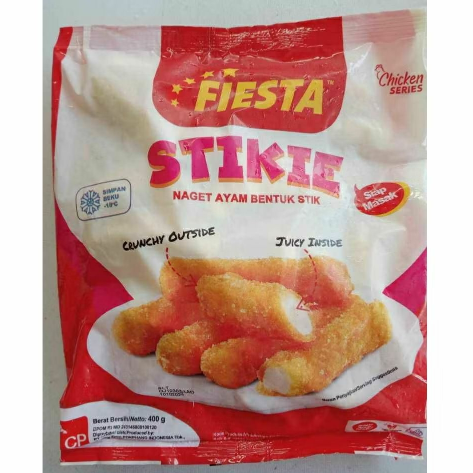Fiesta Stikie 400 gram Naget Ayam Bentuk Stik Fiesta Chicken Nugget Stick Fiesta Nugget Stik 400 gr