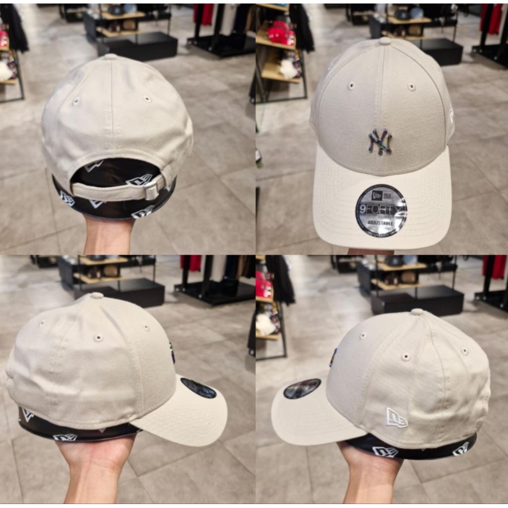 Topi New Era 9FORTY New York Yankees NY Stone Off White Original Premium Adjustable. NRA 940 MLB MET