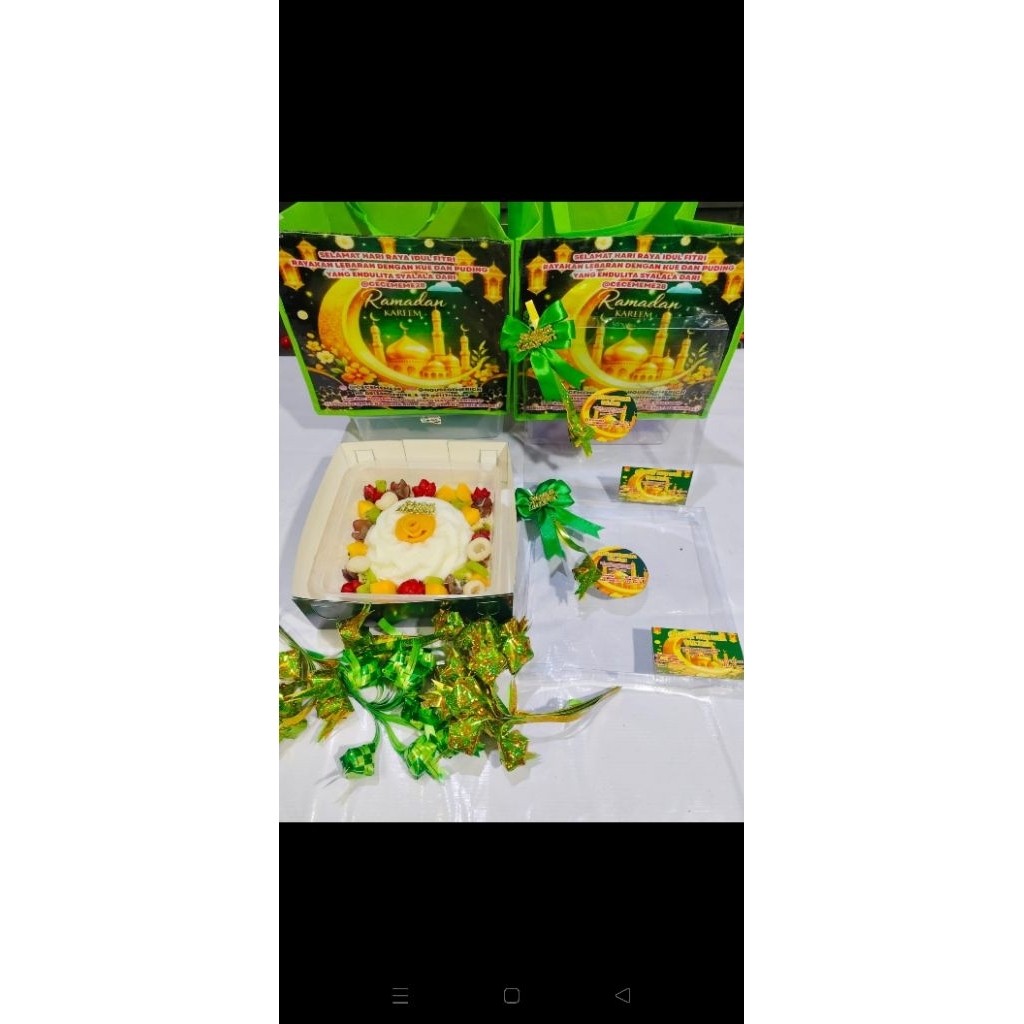 HAMPERS HANTARAN PARSEL LEBARAN IDUL FITRI PALEMBANG PUDING SIRAM SALAD BUAH PUDING SIRAM CHOCOLATE 