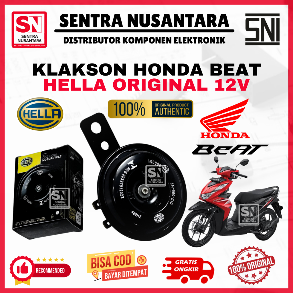 Klakson HONDA BEAT ORIGINAL MERK HELLA | Klakson Motor HONDA BEAT MEREK HELLA ASLI | Klakson BEAT Or