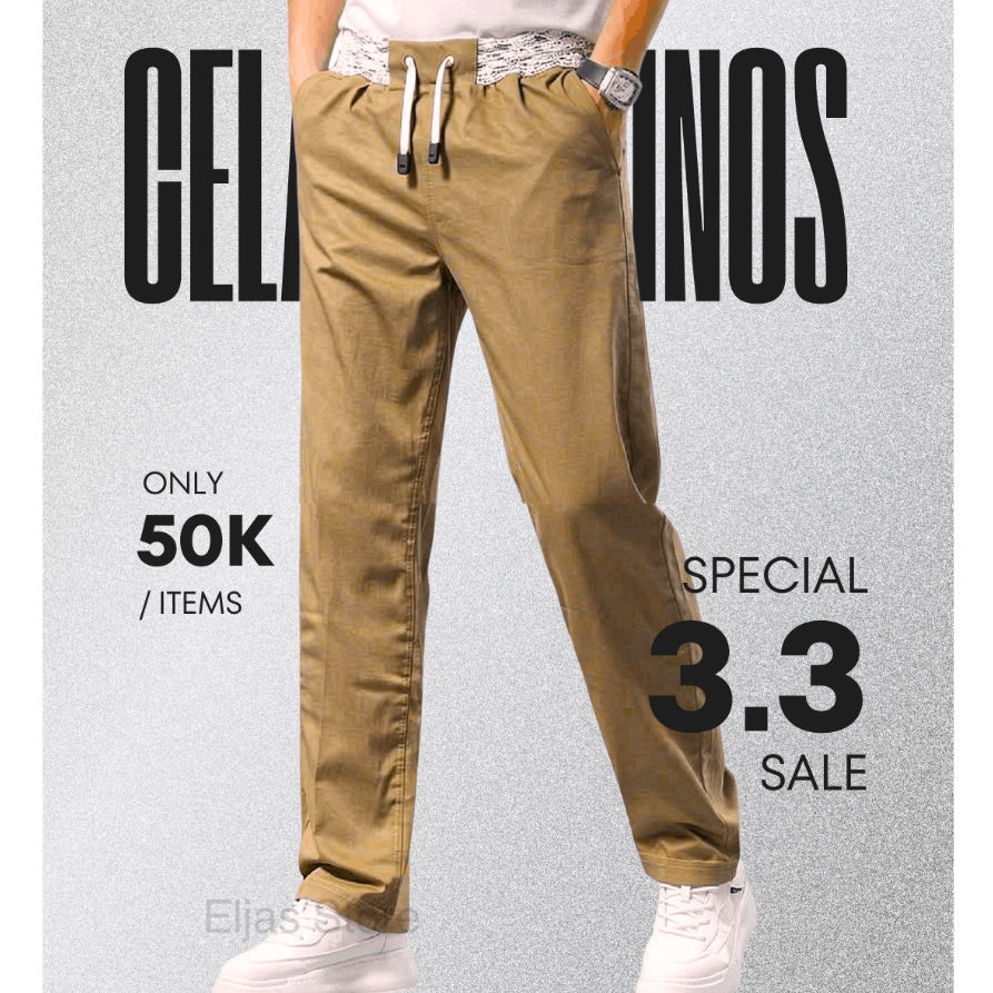 Celana Panjang Chinos  / Celana Chinos Pria / Chinos panjang pinggang karet