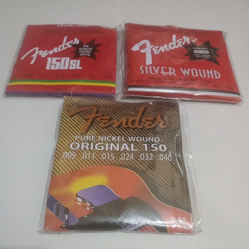 senar gitar acoustic electric fender 1 set