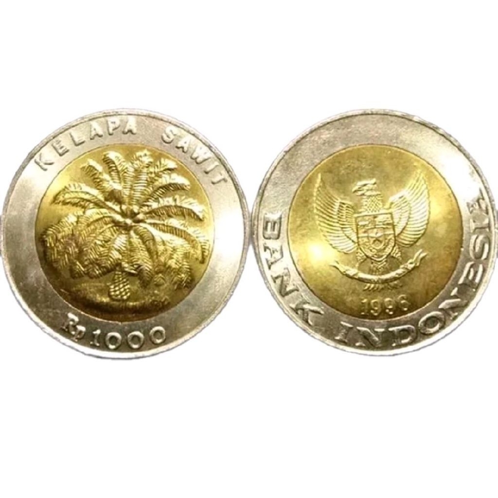 Uang Koin Kuno 1000 Rupiah Kelapa Sawit Asli Kondisi Bersih