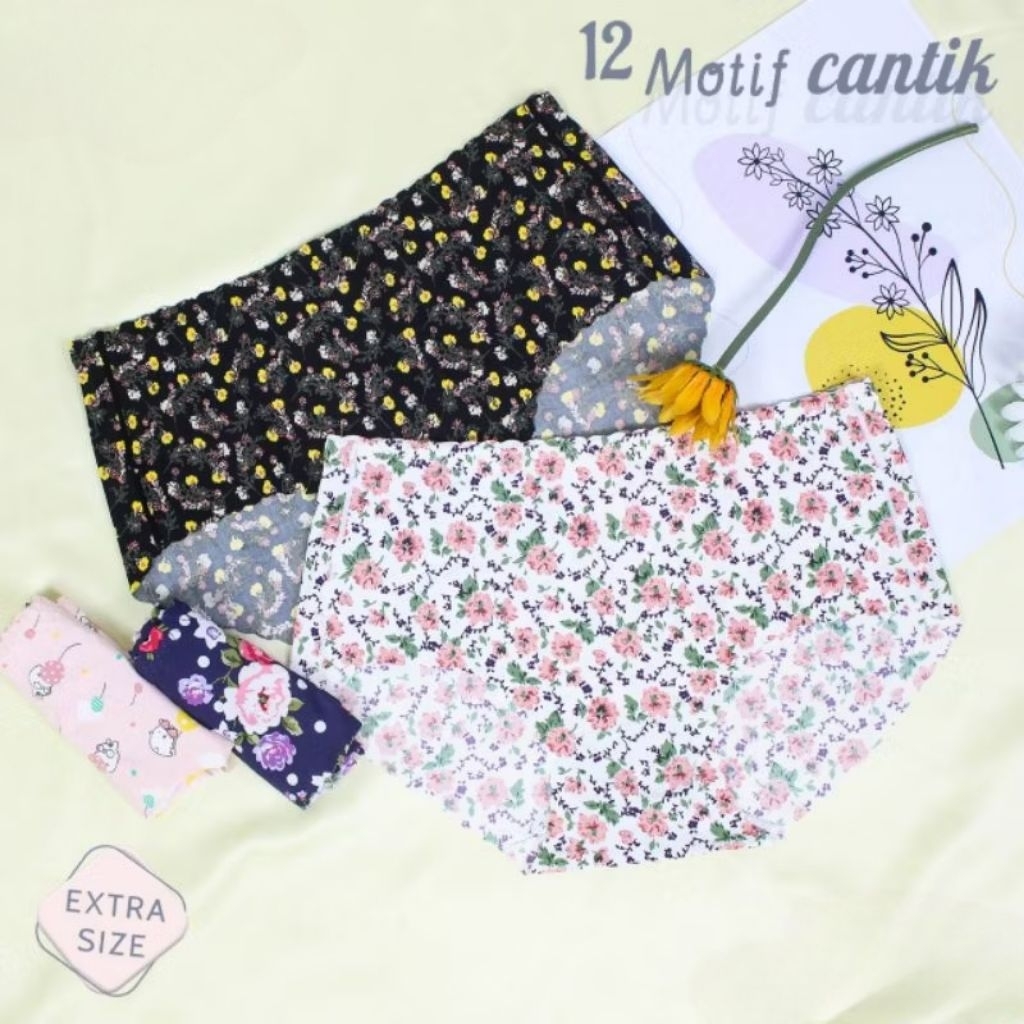 12pcs Celana dalam Wanita L.XL.XXL Bunga Lace Terlaris/CD wanita dewasa jumbo motif Sexy terlaris