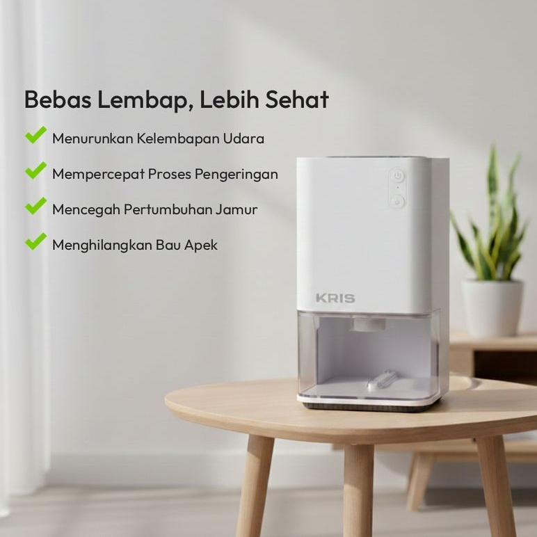 KRIS Dehumidifier 33 Watt Auto Shut Off Menjaga Kelembapan Ruangan
