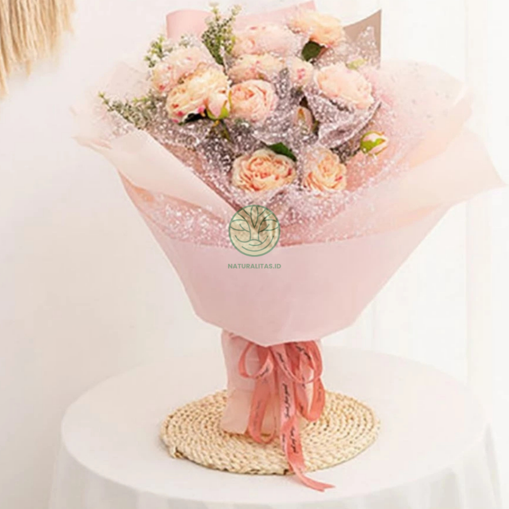 1 ROLL Kain Tile Salju Per Roll Untuk Buket Pita Satin Pemanis Buket Snow Wrapping Bouquet