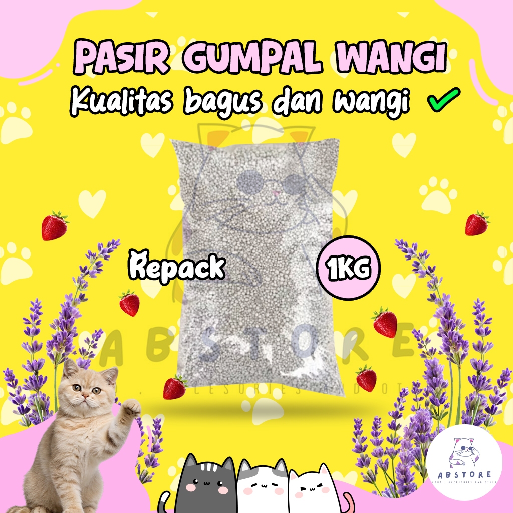 Pasir Gumpal WANGI 1Kg Pasir Wangi Gumpal Pasir Kucing Gumpal Pasir Wangi Kucing Pasir Anjing Pasir 