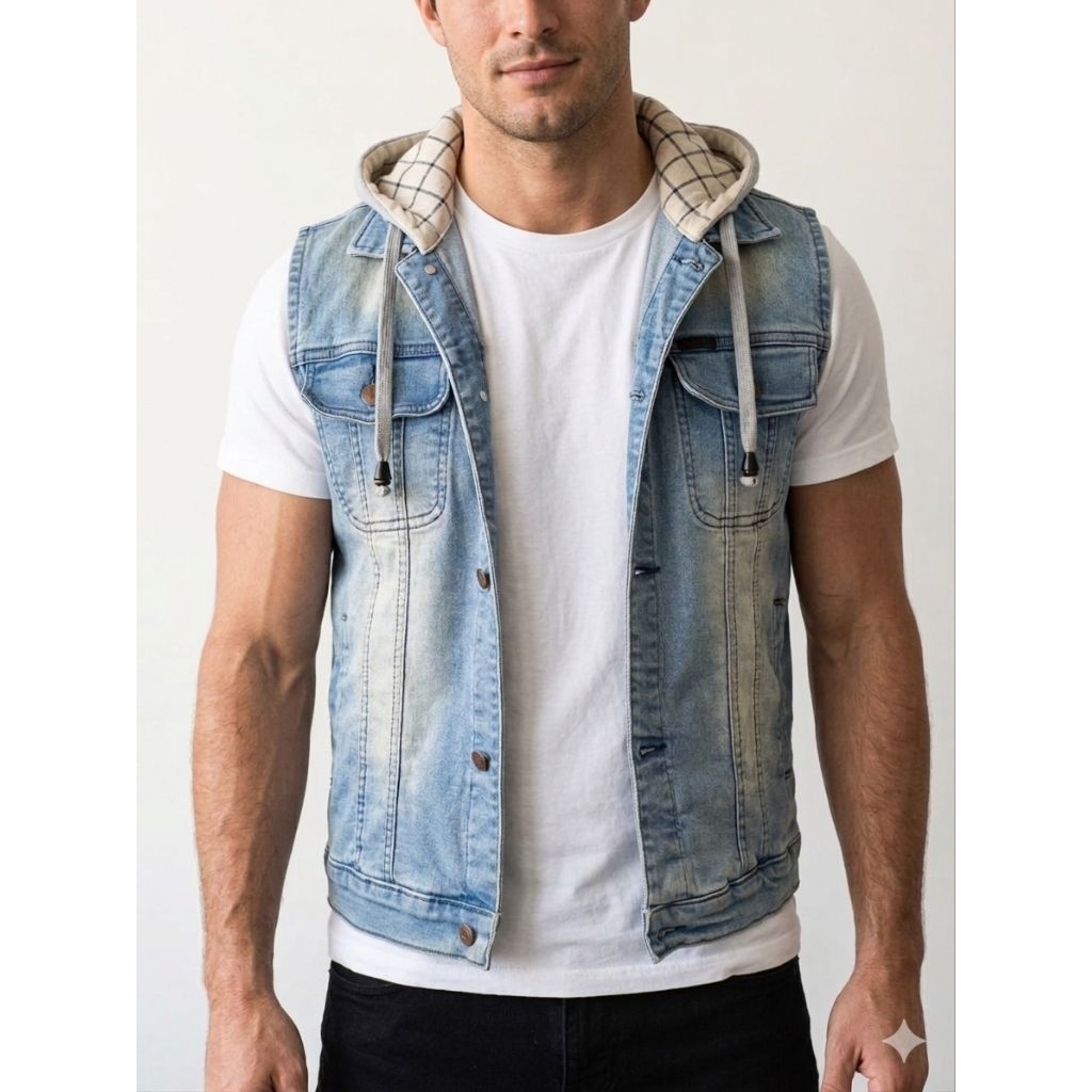 denim vest hoodie y2k