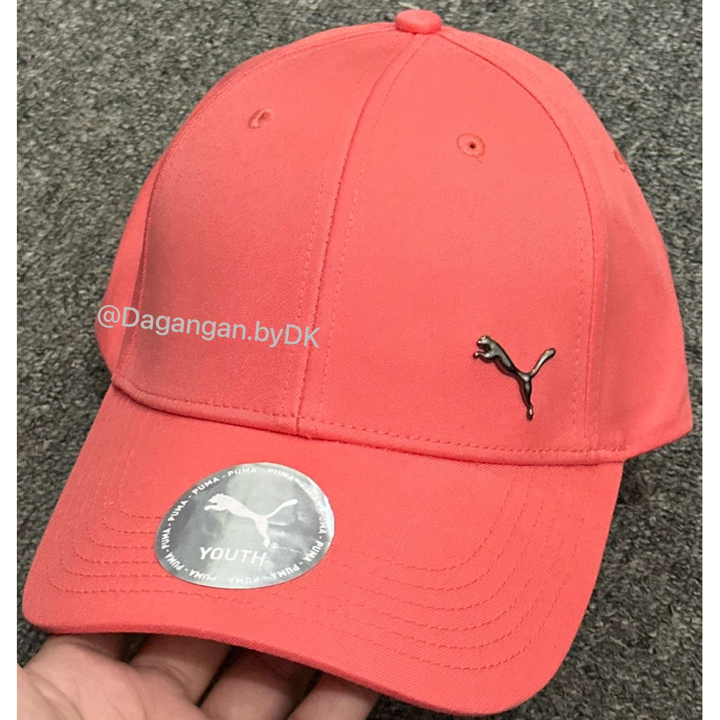 Topi Puma Cap Metal Logo Original 100% Peach orange