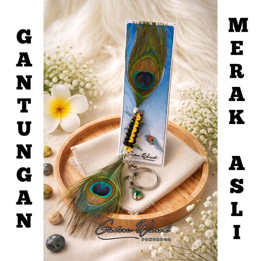 [SOUVENIR] GANTUNGAN BULU MERAK REPLIKA KHAS REOG PONOROGO